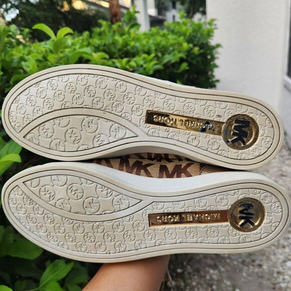 Michael Kors Women's City Signature Sneakers Tan Brown MK Print Lace Up Size 8.5 - Picture 12 of 12